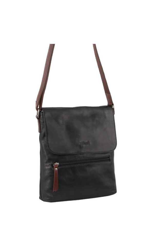 Nappa Leather Crossbody Bag with Flap