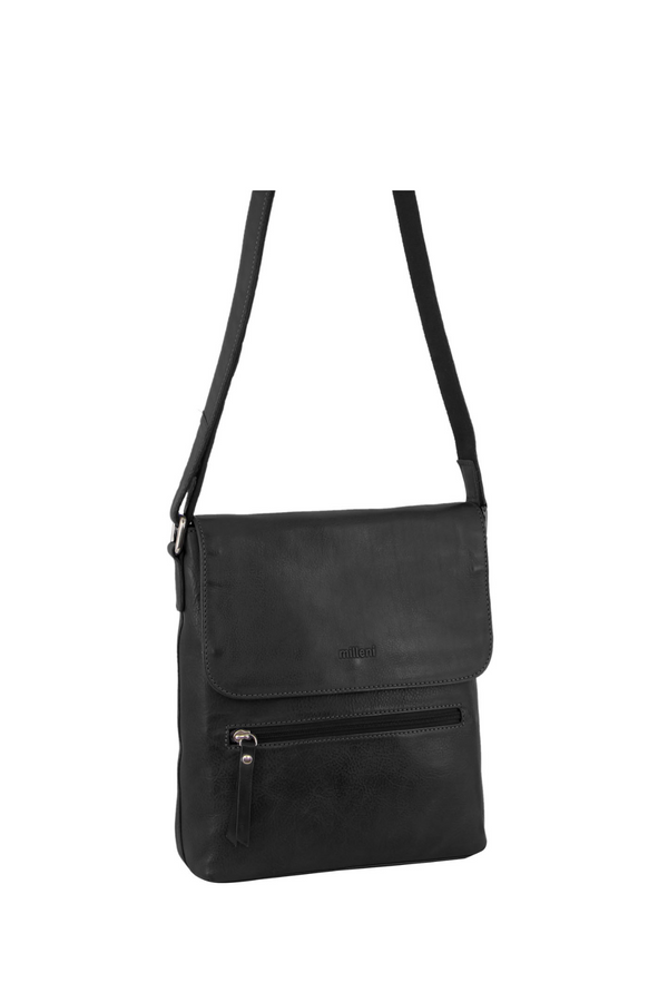 Nappa Leather Crossbody Bag with Flap