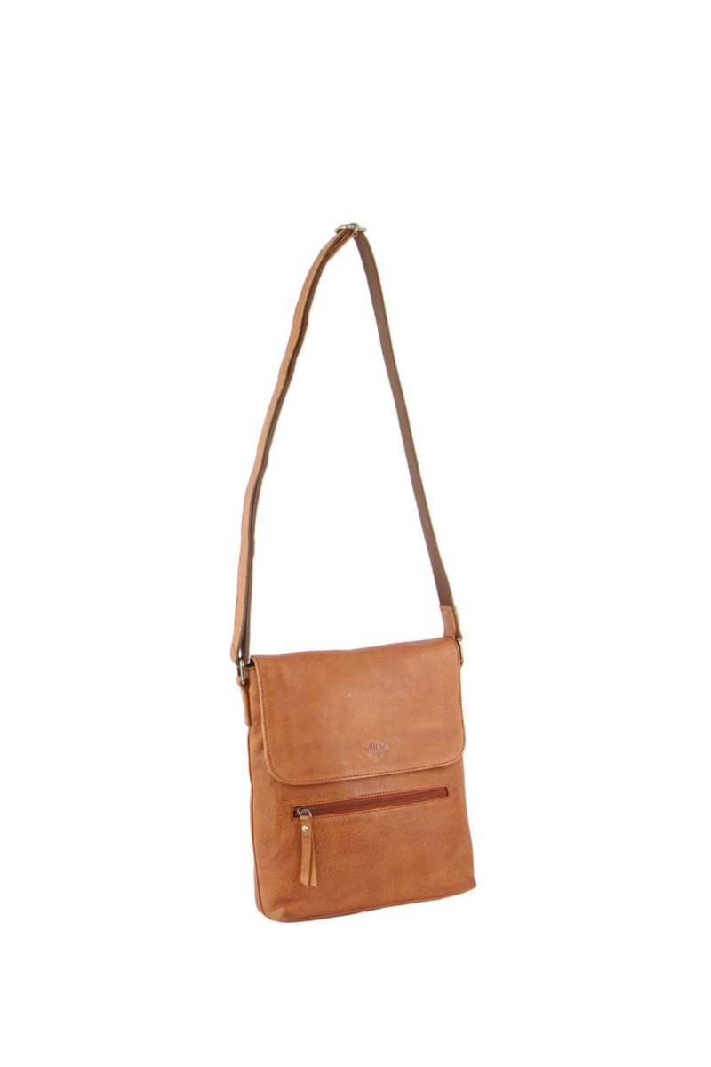 Nappa Leather Crossbody Bag with Flap